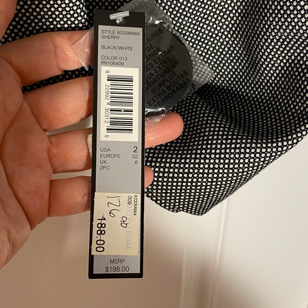 NWT Tahari ASL Cropped Swing Jacket Black White Micro Dot Size 2 - Picture 6 of 7